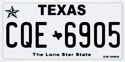 TX license plate CQE6905
