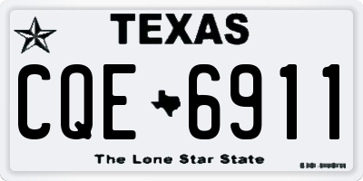 TX license plate CQE6911