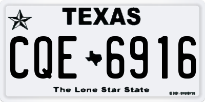 TX license plate CQE6916