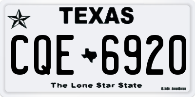 TX license plate CQE6920