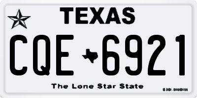 TX license plate CQE6921