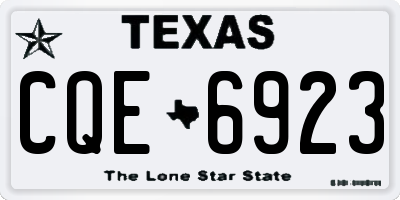 TX license plate CQE6923