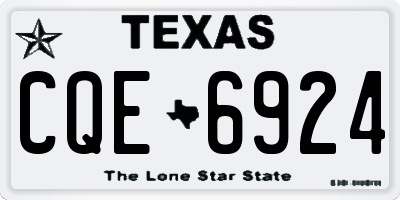 TX license plate CQE6924