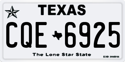 TX license plate CQE6925