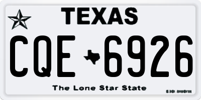 TX license plate CQE6926