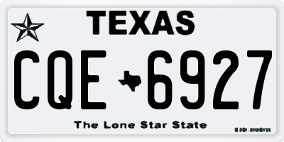 TX license plate CQE6927