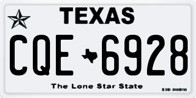 TX license plate CQE6928