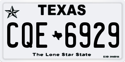 TX license plate CQE6929