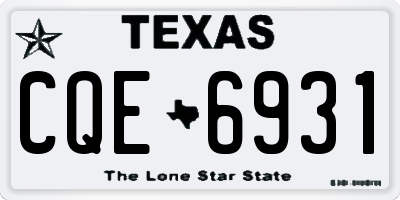 TX license plate CQE6931