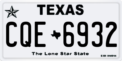 TX license plate CQE6932