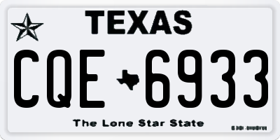 TX license plate CQE6933
