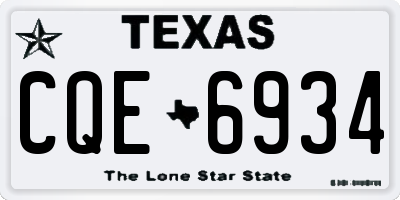 TX license plate CQE6934