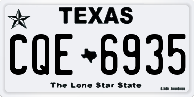 TX license plate CQE6935