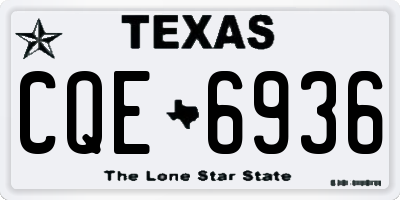 TX license plate CQE6936