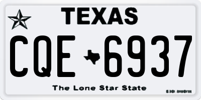 TX license plate CQE6937
