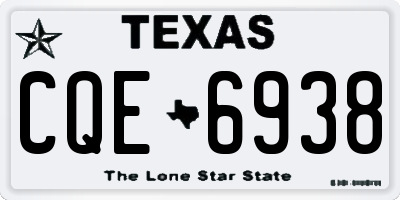 TX license plate CQE6938