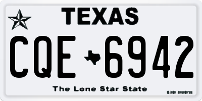 TX license plate CQE6942