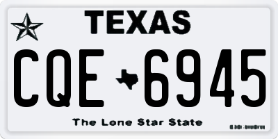 TX license plate CQE6945