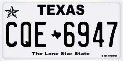 TX license plate CQE6947