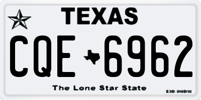 TX license plate CQE6962