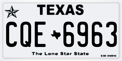 TX license plate CQE6963