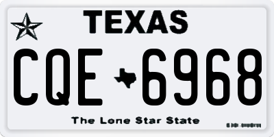 TX license plate CQE6968
