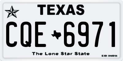 TX license plate CQE6971