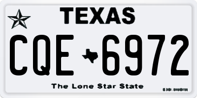 TX license plate CQE6972