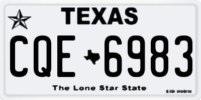 TX license plate CQE6983