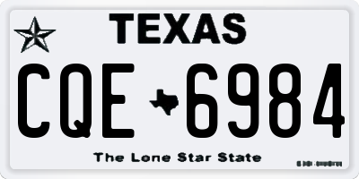 TX license plate CQE6984