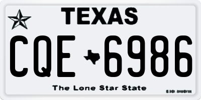 TX license plate CQE6986