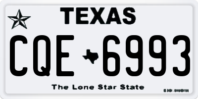 TX license plate CQE6993