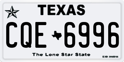 TX license plate CQE6996