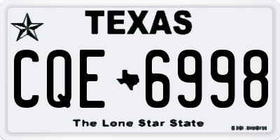 TX license plate CQE6998