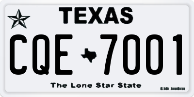 TX license plate CQE7001