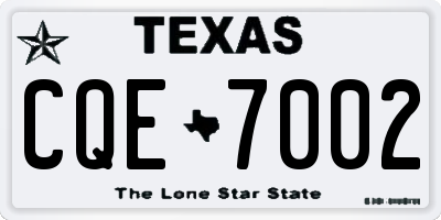 TX license plate CQE7002