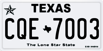 TX license plate CQE7003