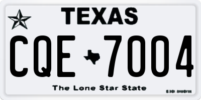TX license plate CQE7004