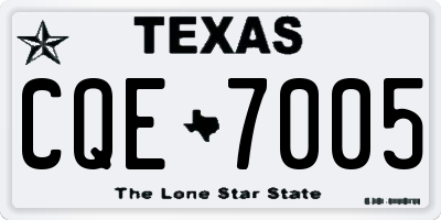 TX license plate CQE7005