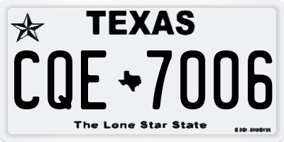 TX license plate CQE7006