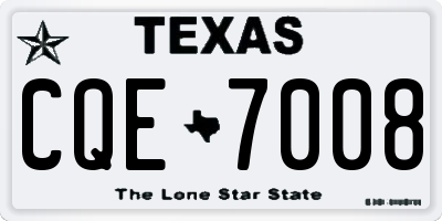 TX license plate CQE7008