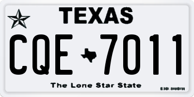 TX license plate CQE7011