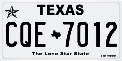 TX license plate CQE7012