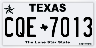 TX license plate CQE7013