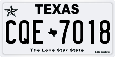 TX license plate CQE7018