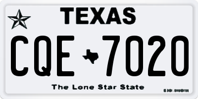 TX license plate CQE7020