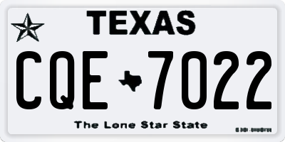 TX license plate CQE7022