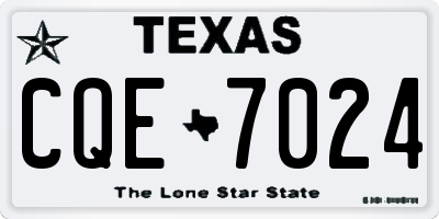 TX license plate CQE7024