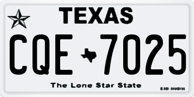 TX license plate CQE7025