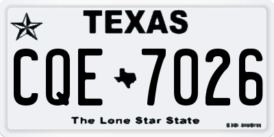 TX license plate CQE7026